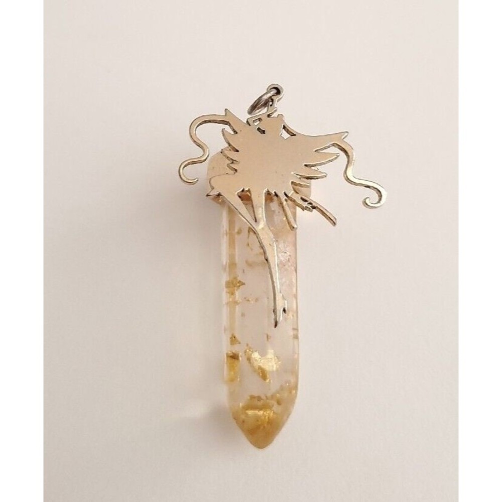 RARE Retired Hot Topic Sailor Moon Gold Flake Crystal Pendant 1.5"